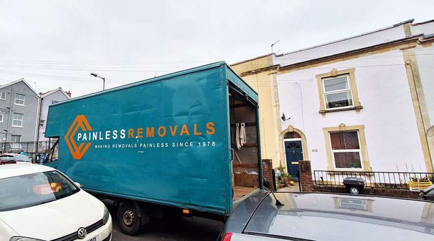 A home removal on the narrow streets of Bedminster, Bristol
