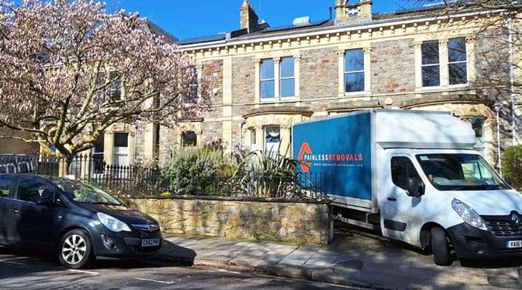 Victorian terrace with magnolia tree on a residential street in Bishopston, Bristol