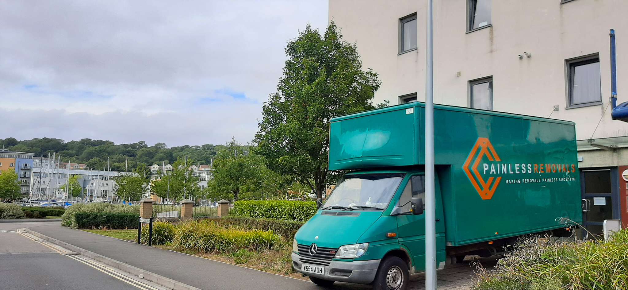 Painless Removals van at a property in Portishead