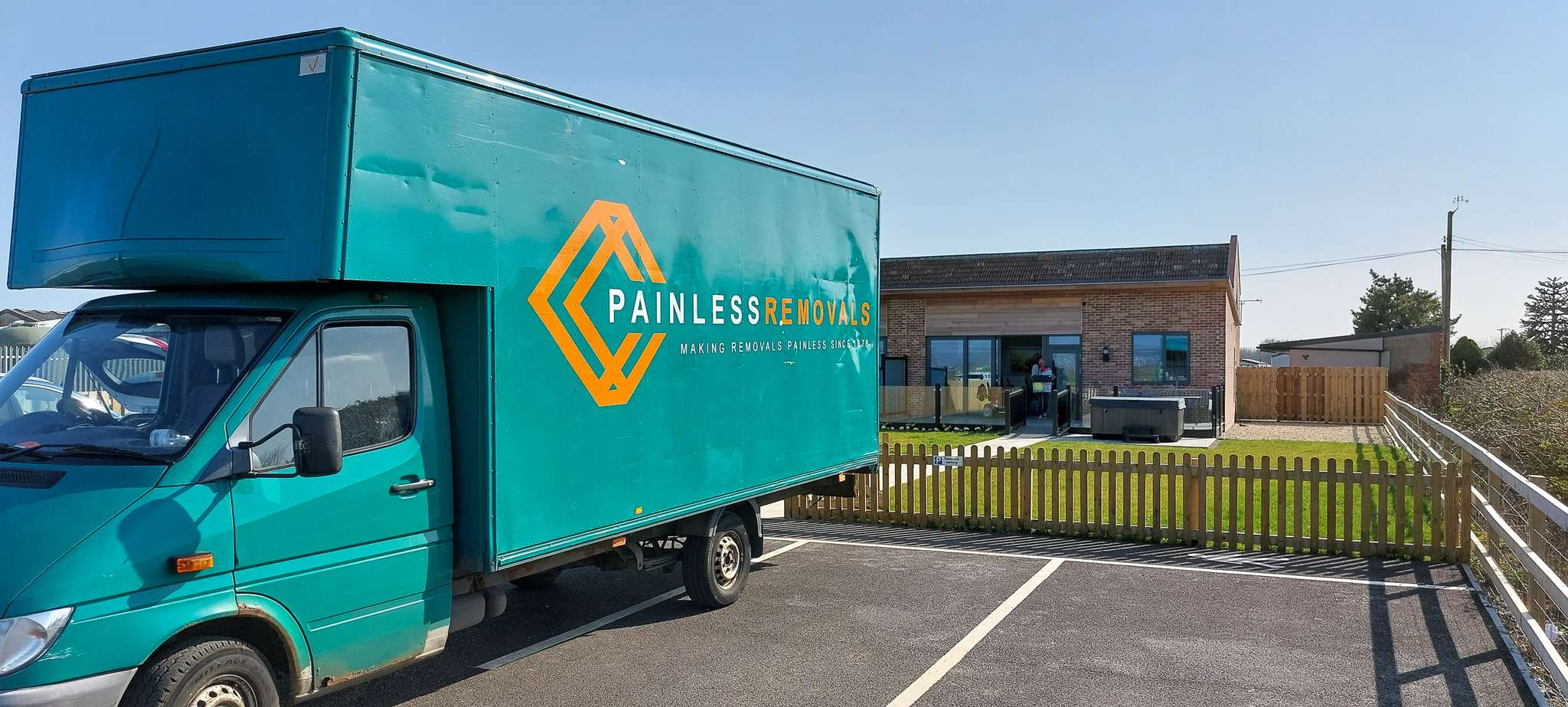 Removal van on a residential street in Weston-super-Mare