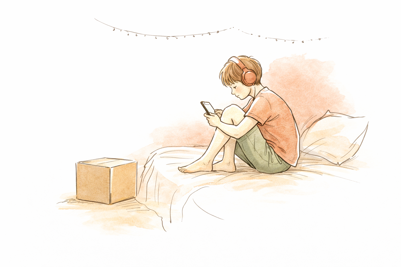 Teenager in their room during a family move