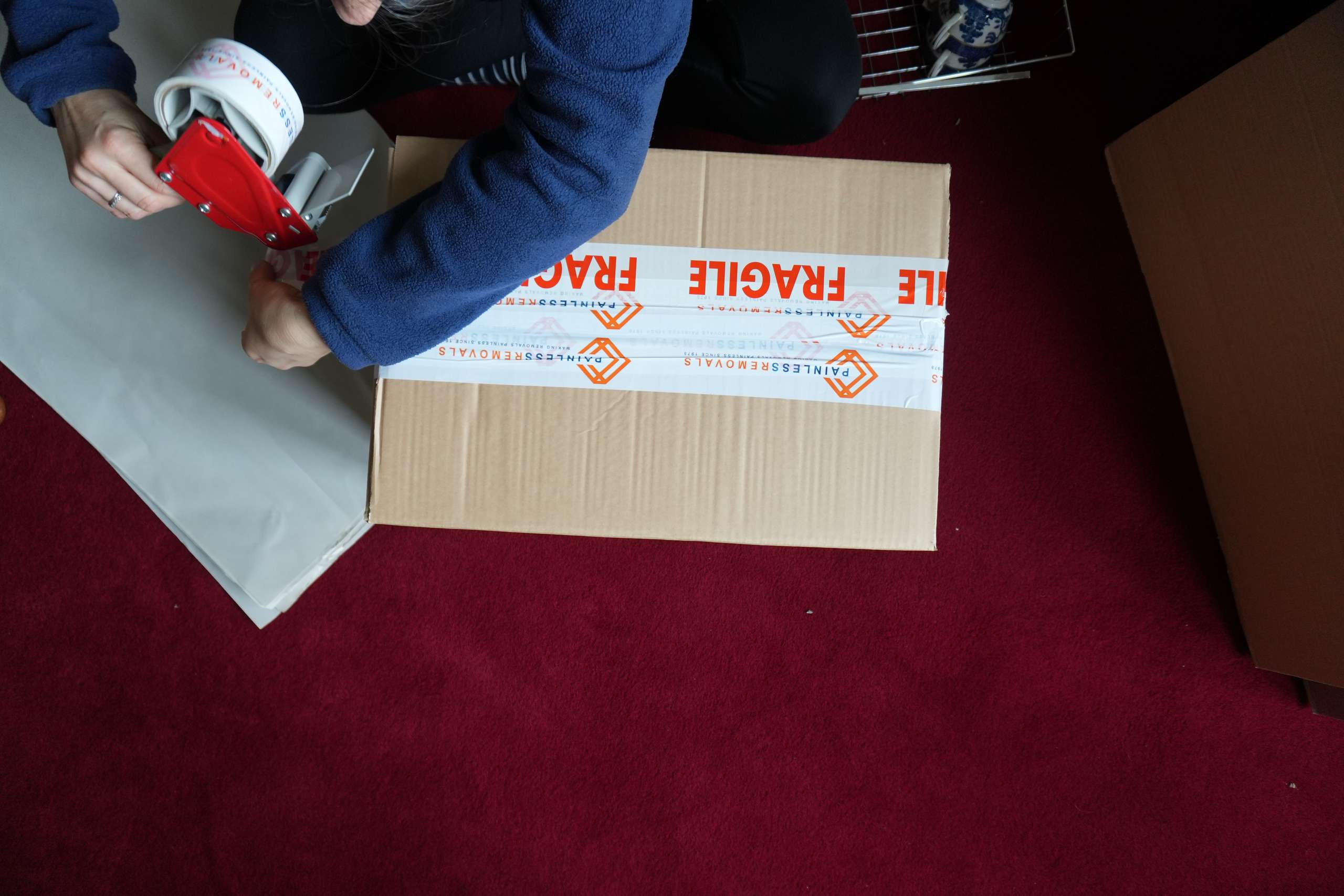 Painless Removals crew packing an office for a move